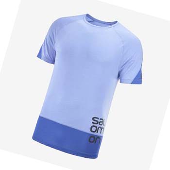 Camiseta Salomon CROSS RUN GRAPHIC Hombre Azules | MX 3226QMA